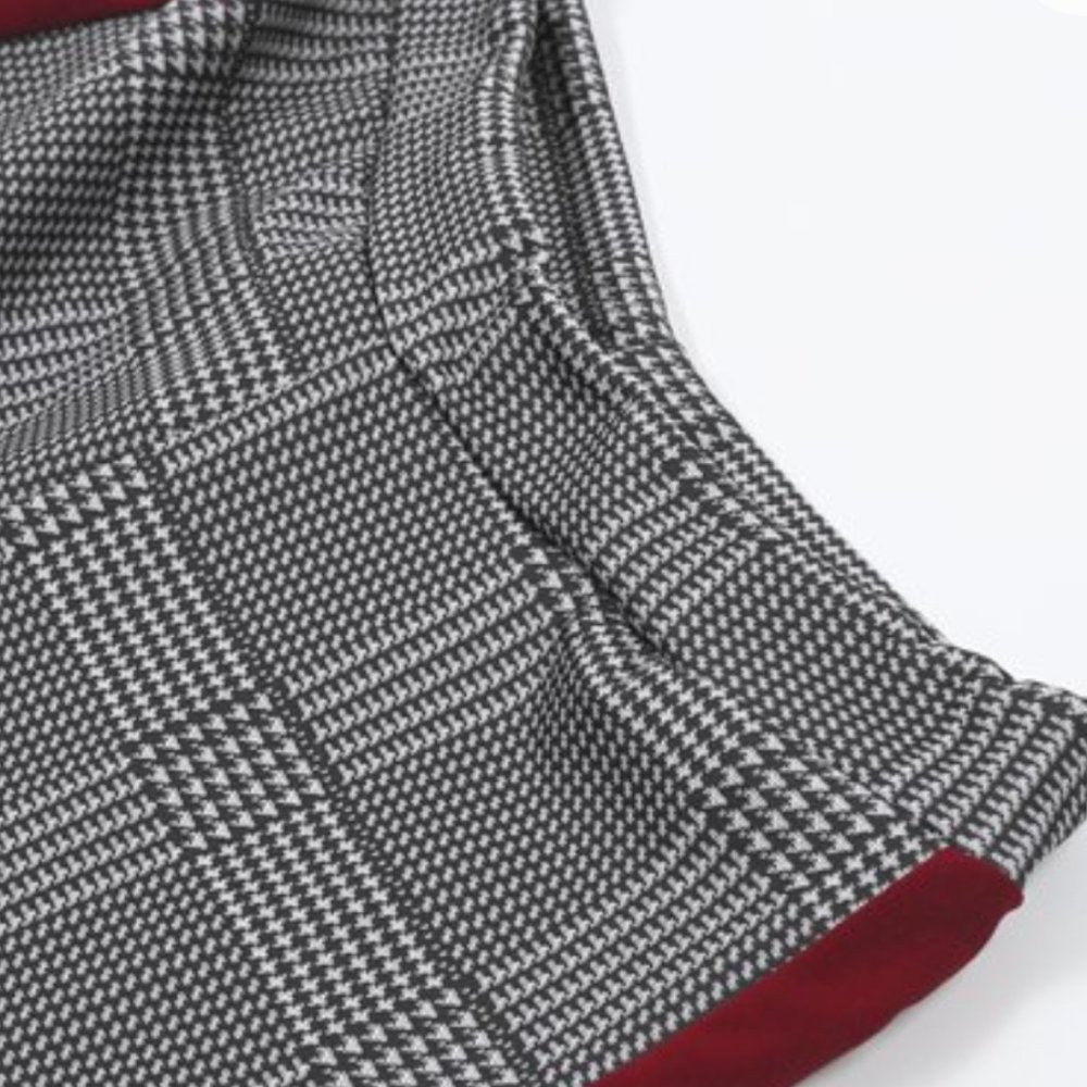 SKINNY HIGH WAIST PLAID TOUSERS PANTS - Picture 2 of 3